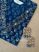 "Abor" Hand Embroidered Indigo Cotton kurta