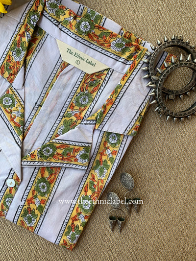"Bini" Hand Block Printed Cotton Shirt