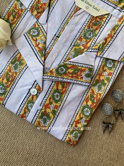 "Bini" Hand Block Printed Cotton Shirt