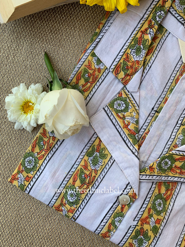 "Bini" Hand Block Printed Cotton Shirt