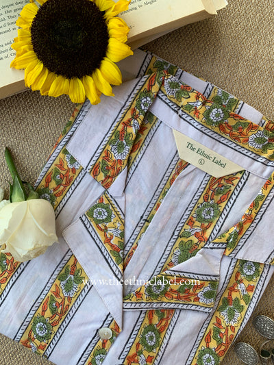 "Bini" Hand Block Printed Cotton Shirt