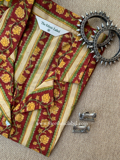 "Juhi" Hand Block Printed Cotton Shirt