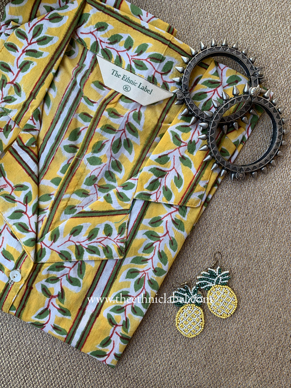 "Phool" Hand Block Printed Cotton Shirt