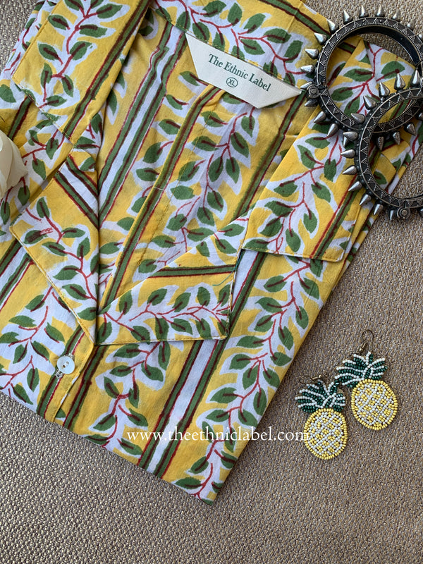 "Phool" Hand Block Printed Cotton Shirt