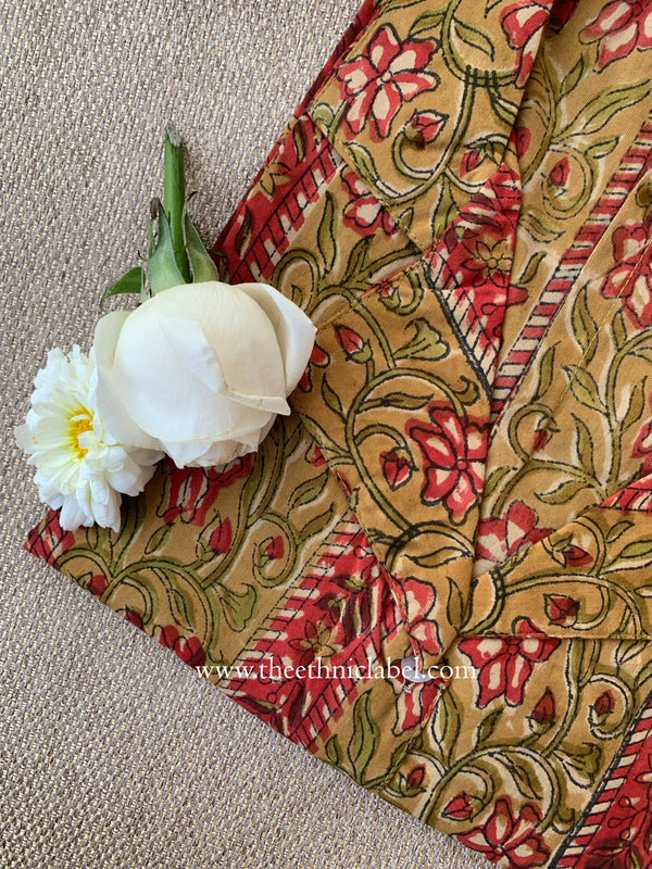 "Meher" Hand Block Printed Cotton Shirt
