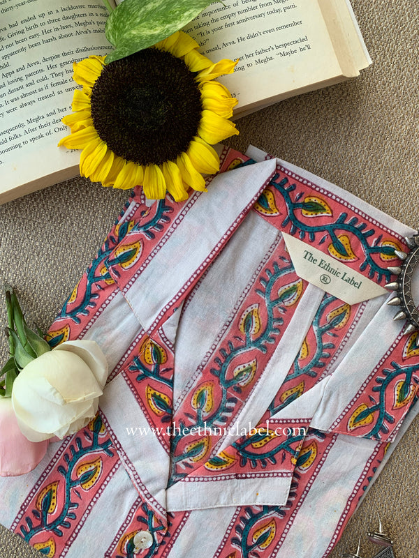 "Diya" Hand Block Printed Cotton Shirt