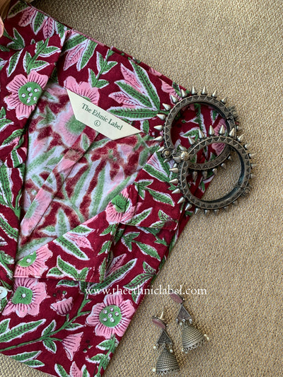 "Rhea" Block Printed Cotton Top