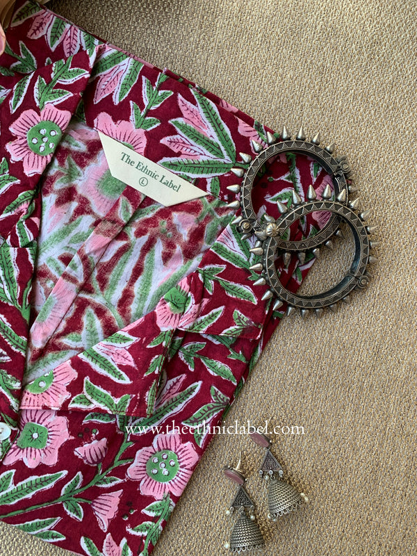 "Rhea" Block Printed Cotton Top