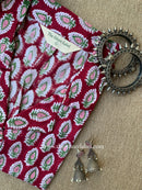 "Rhea" Block Printed Cotton Top