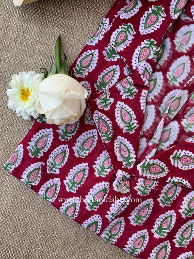 "Rhea" Block Printed Cotton Top