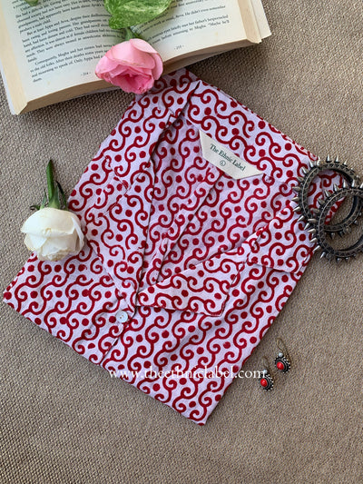 "Tina" Hand Block Printed Cotton Shirt