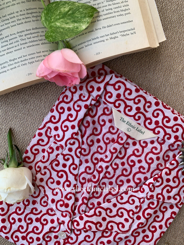 "Tina" Hand Block Printed Cotton Shirt