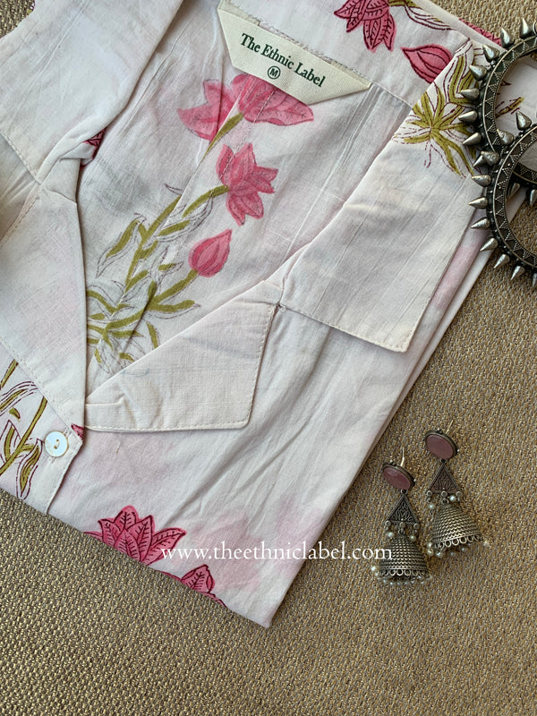 "Prisha" Hand Block Printed Cotton Shirt
