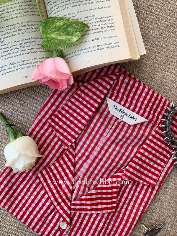 "Rosalie" Hand Block Printed Cotton Shirt