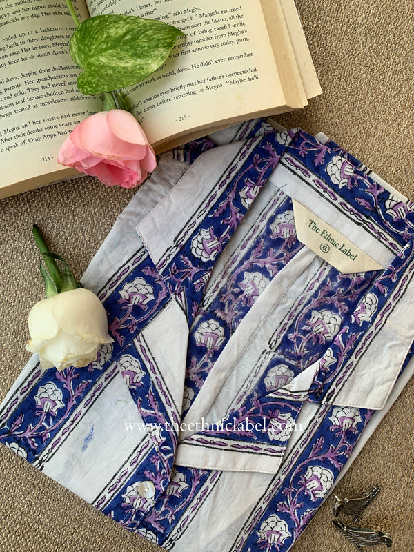 "Zinnia" Block Printed Cotton Top