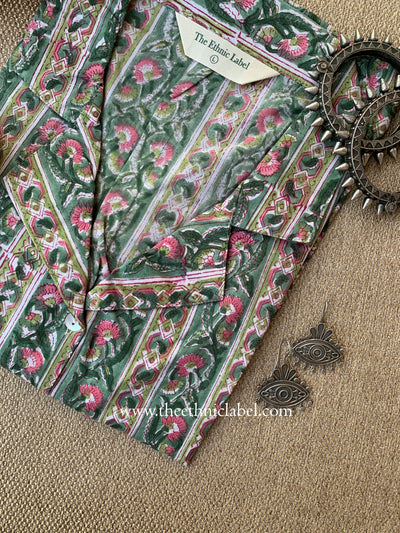 "Avni" Hand Block Printed Cotton Shirt