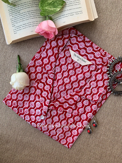 "Ruby" Block Printed Cotton Top