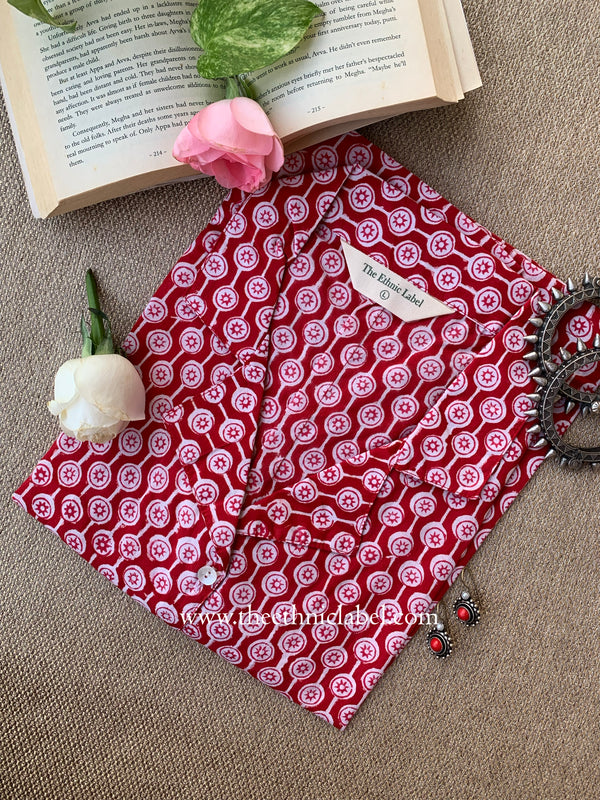 "Ruby" Block Printed Cotton Top