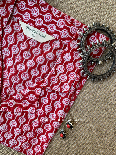 "Ruby" Block Printed Cotton Top