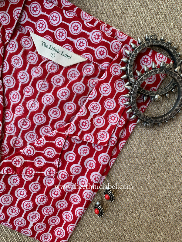 "Ruby" Block Printed Cotton Top