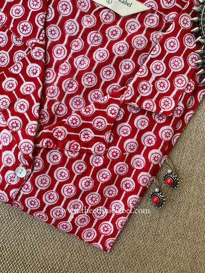"Ruby" Block Printed Cotton Top