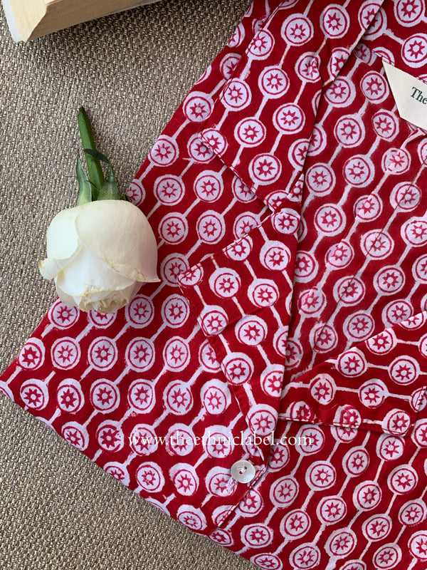 "Ruby" Block Printed Cotton Top