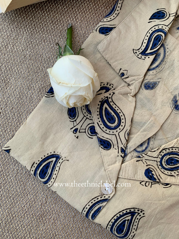 "Anaya" Hand Block Printed Cotton Shirt