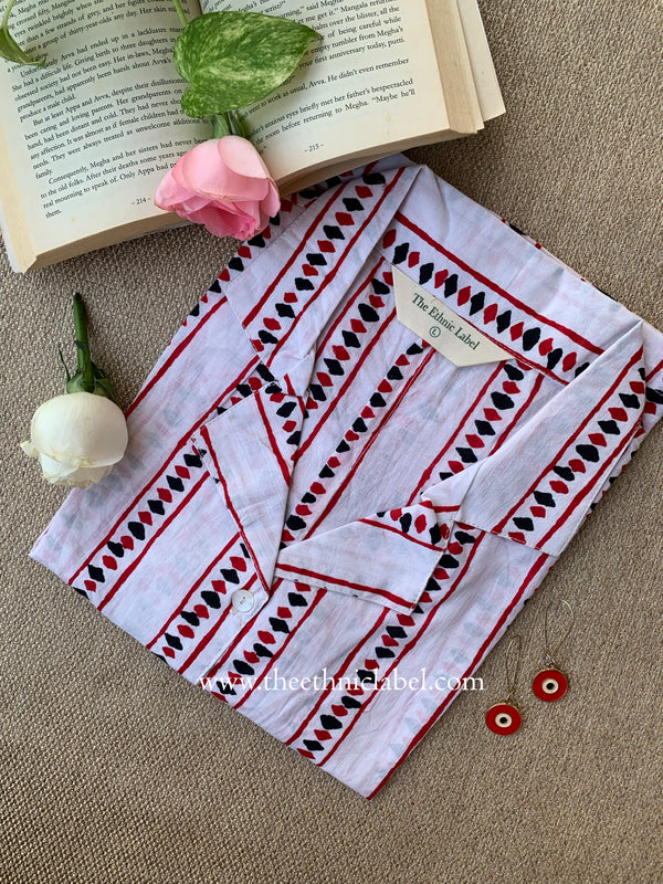 "Sumi" Hand Block Printed Cotton Shirt