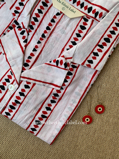 "Sumi" Hand Block Printed Cotton Shirt