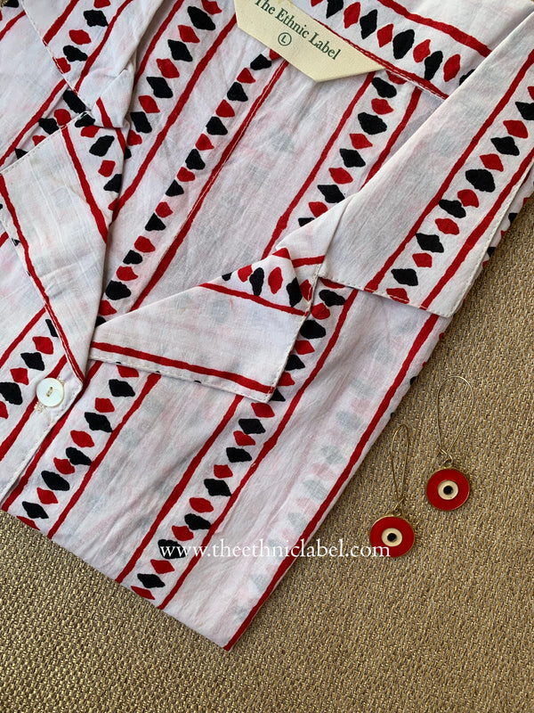 "Sumi" Hand Block Printed Cotton Shirt
