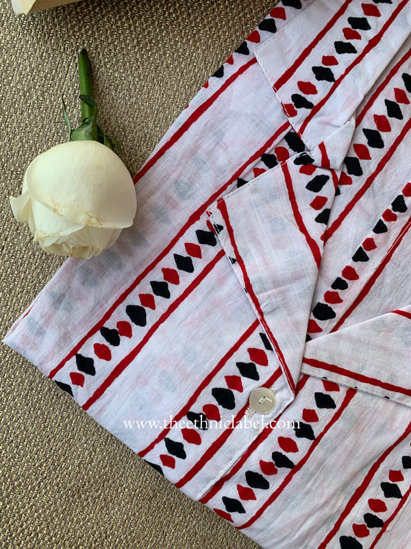 "Sumi" Hand Block Printed Cotton Shirt