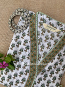 "Swara" Hand Block Printed Laced Cotton kurta