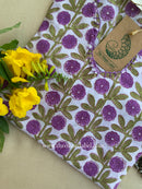 "Juhi" Lavender Hand Embroidered Pure Cotton Kurta