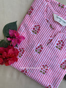 "Leher" Hand Block Printed Striped Cotton kurta