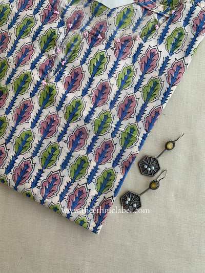 "Parijat" Hand Block Printed Cotton Kurta