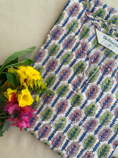 "Parijat" Hand Block Printed Cotton Kurta