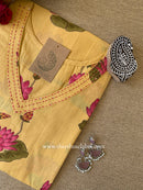 "Akshara" Yellow Printed Cotton kurta