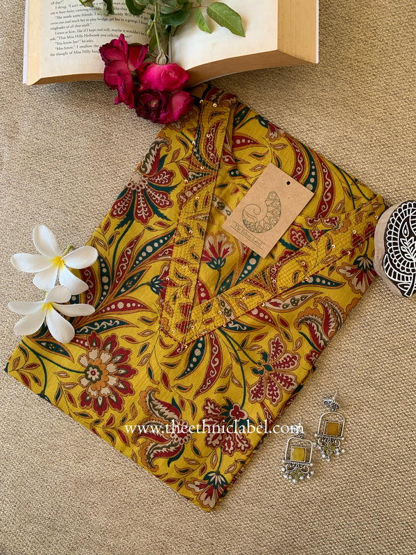 "Kalaa" Mustard Printed Cotton kurta