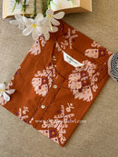"Aekta" Rust Printed Cotton kurta