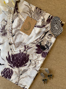 "Pranaya" Cream Cotton kurta - Big Size