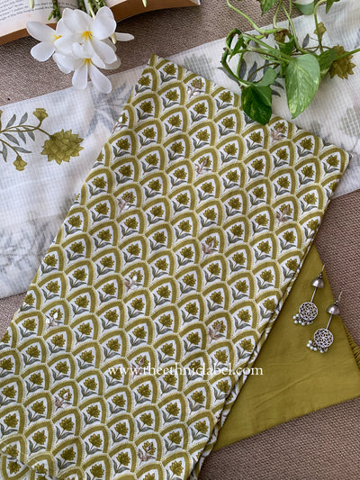 Argha Green Cotton Kurta Set with Doria Dupatta(3pc)