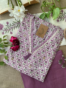 Argha Lavender Cotton Kurta Set with Doria Dupatta(3pc)