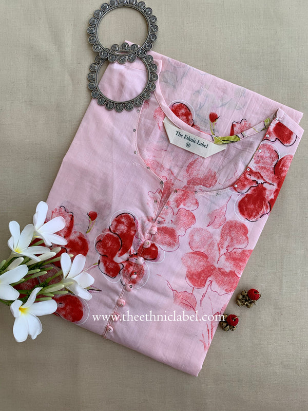 Era Buttoned Cotton kurta- M