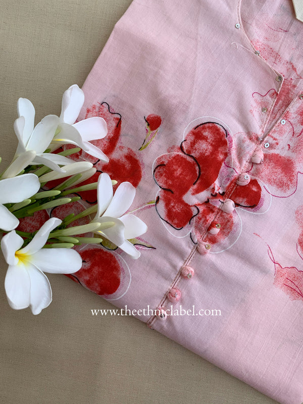 Era Buttoned Cotton kurta- M