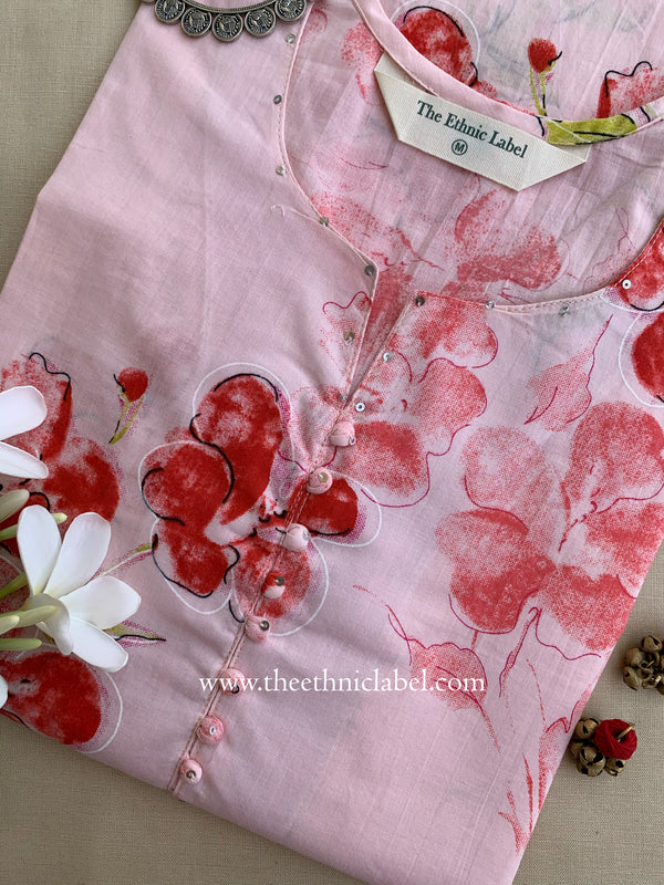Era Buttoned Cotton kurta- M