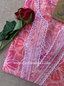 Jeeva Floral Laced Cotton kurta - S, M