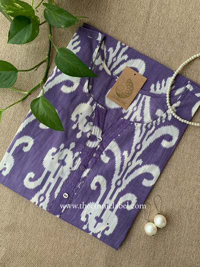 "Nilika" Ikat Cotton kurta - Big Size