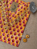 "Maanvi" Hand Embroidered Block Printed Cotton kurta