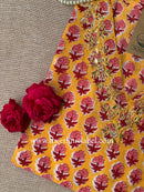 "Maanvi" Hand Embroidered Block Printed Cotton kurta