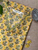 "Aarushi" Hand Block Printed Scalloped Cotton kurta